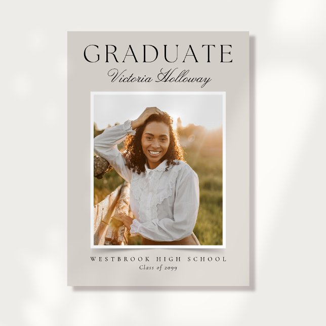 Faire-part de remise de diplôme avec une photo sur (Créateur téléchargé)