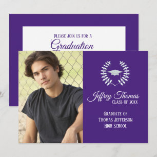 Faire-part de remise de diplôme Cap & Feuilles Vio