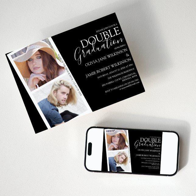 Faire-part de remise de diplôme conjoint minimalis (Créateur téléchargé)