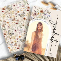 Faire-part de remise de diplôme Floral Moderne