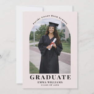 Faire-part de remise de diplôme Moderne Arch Blush