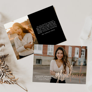 Faire-part de remise de diplôme photo écriture man