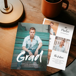 Faire-part de remise de diplôme photo écriture man