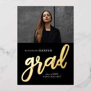 Faire-part de remise de diplôme photo écriture man