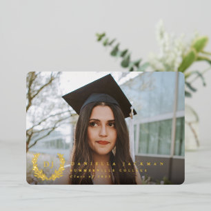 Faire-part de remise de diplômes avec monogramme e