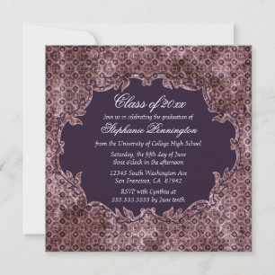 faire-part de remise de diplômes tendance violet 2