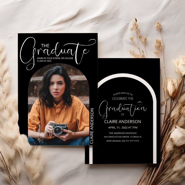 Faire-part de remise des diplômes avec photo arqué (Créateur téléchargé)