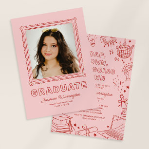 Faire-part de remise des diplômes avec photo doodl