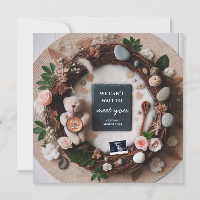 Faire-part de révélation de grossesse avec ultraso (Devant)