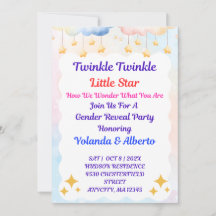 Faire-Part de Révélation du Sexe 'Twinkle Twinkle 