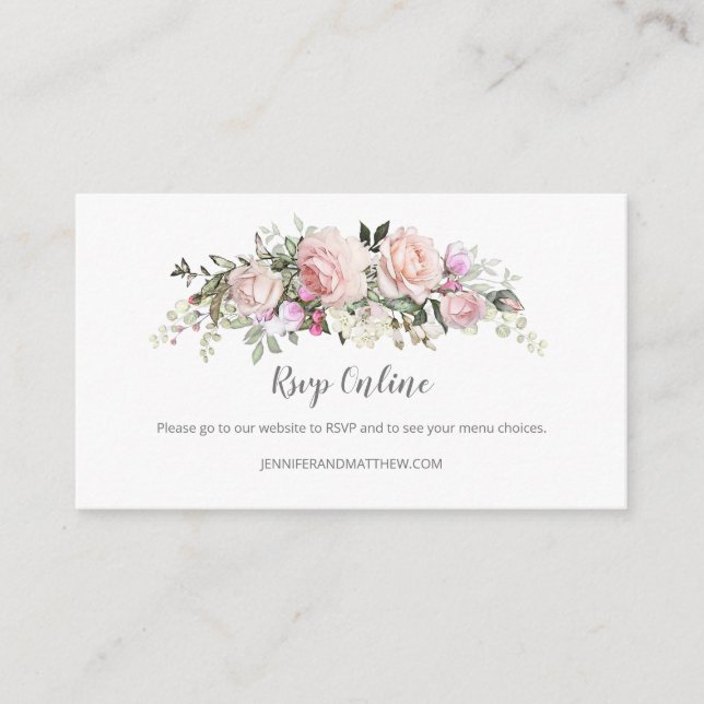 Faire-part de roses Sweetheart rose saumon en lign (Devant)