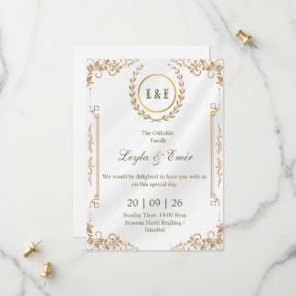 Faire-part de sauvegarde de monogramme de couronne