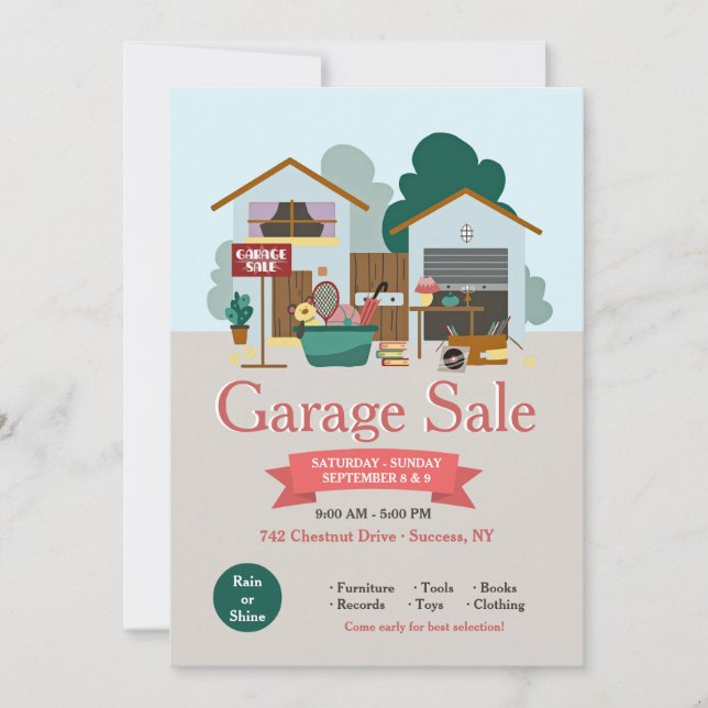 Faire-part de vente de garage (Devant)