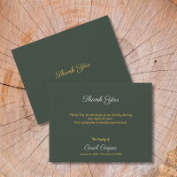 Faire-part décès couleurs or et vert forêt