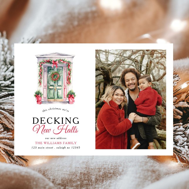Faire-part Decking New Halls Christmas Door Photo  Moving (Créateur téléchargé)