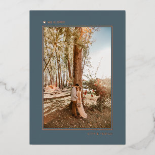 Faire-part d'élévation minimale gris Gold marié