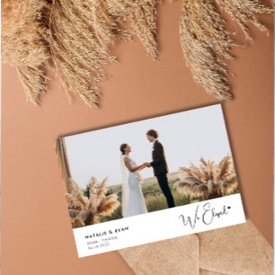 faire-part d'elopement photo en écriture moderne