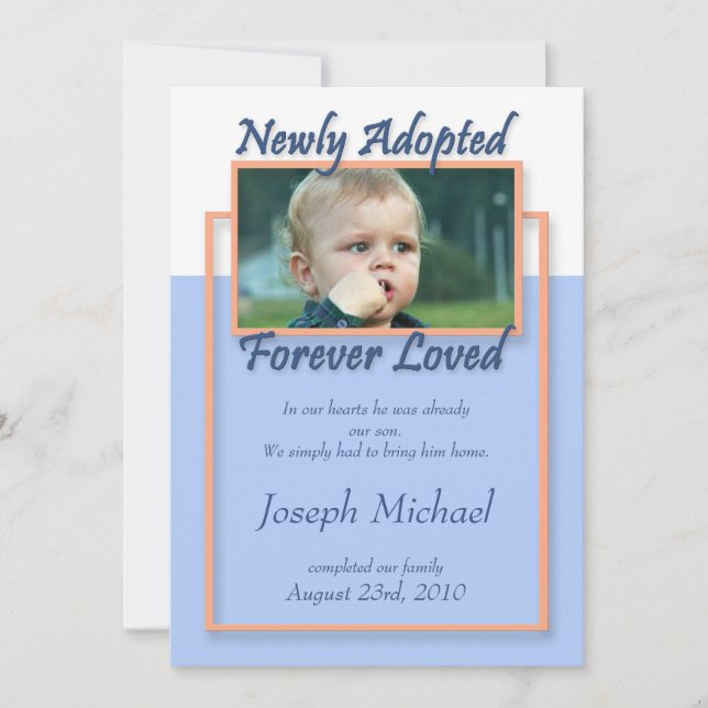 Faire-part Dernièrement Adopté, Forever Loved ~ Annonces (Devant)