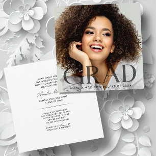 Faire-part Design moderne Classy Transparent Texte Photo Grad