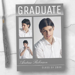 Faire-part Design tendance moderne moderne 3 photo Grey Gradu