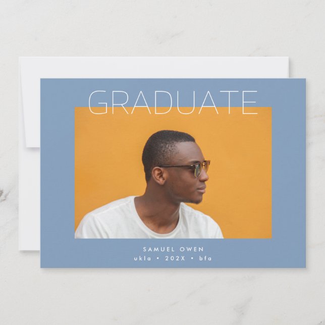 Faire-part Designer Grad Moderne Deux Diplôme Photo (Devant)