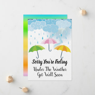 Faire-part Désolé que tu te sentes sous la météo si bien.
