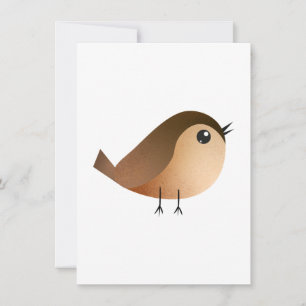 Faire-part Dessin animé d'oiseau moineau mignon
