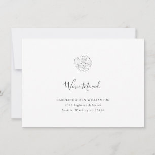 Faire-part Dessin floral boho minimaliste Nous avons déménagé