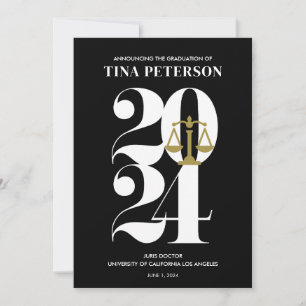 Faire-part d'études de droit noir