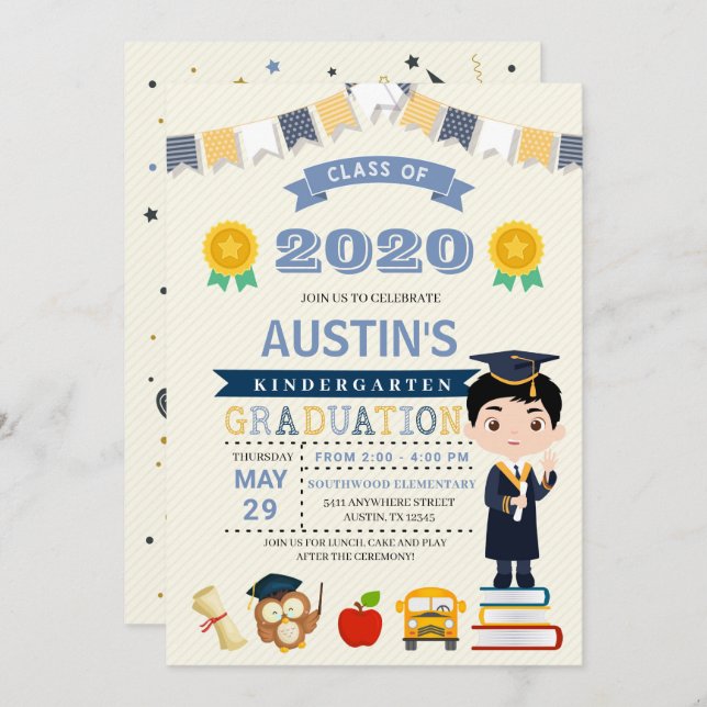 Faire-part d'études pour enfants Invitation (Devant / Derrière)