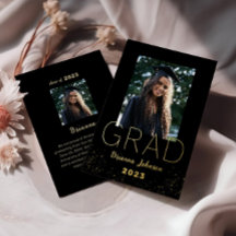 Faire-part d'huile d'or de graduation moderne