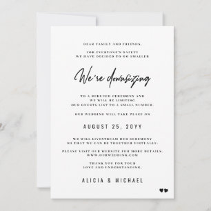 Faire-part Diminuer le mariage moderne minimaliste plus petit
