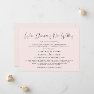 Faire-part Diminution De Notre Mariage Élégante Calligraphie 
