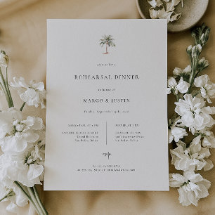 Faire-part Dîner de la répétition de mariage de Palm Tree Bea