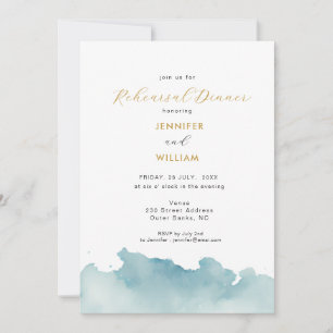 Faire-part Dîner de répétition de mariage de Modern Watercolo