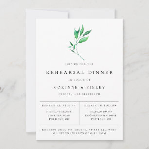 Faire-part Dîner de répétition minimaliste moderne sur la ver