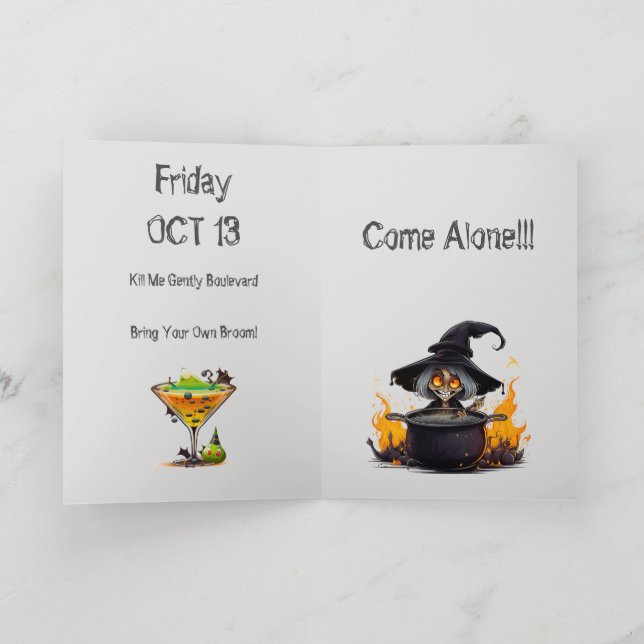Faire-part Dîner d'Halloween avec une touche de Macabre Whims (Intérieur)