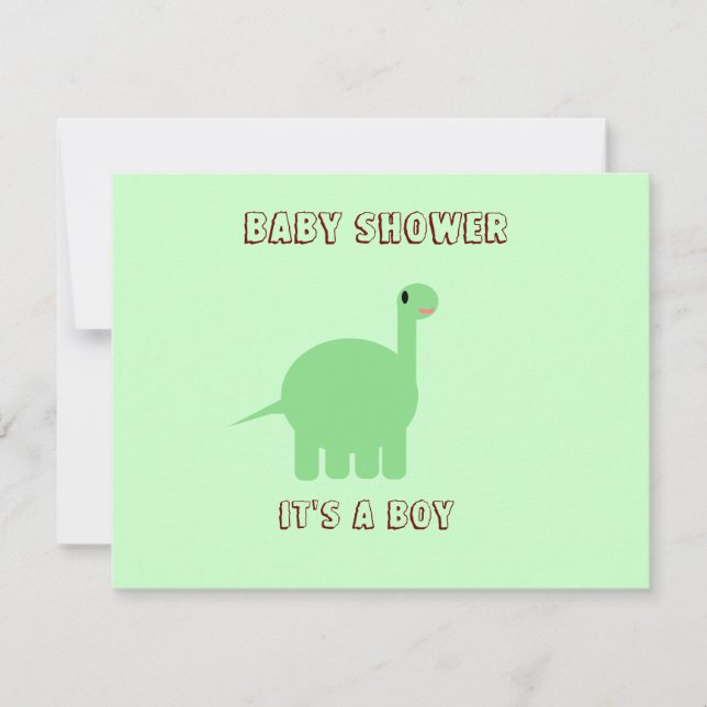 Faire-part Dinosaur Baby shower c'est un garçon (Devant)