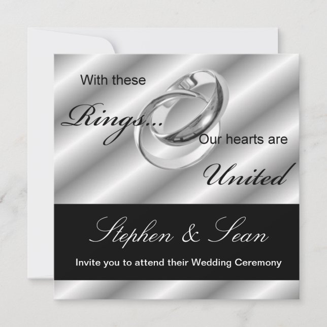 faire-part d'invitation à la cérémonie des Mariage (Devant)