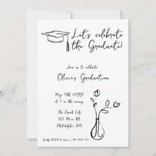 Faire-part d'invitation à la graduation de style f