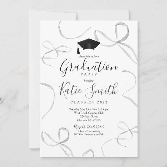 Faire-part d'invitation à l'obtention du diplôme d (Devant)