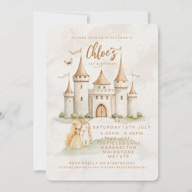 Faire-part d'invitation pour le 1er anniversaire d (Devant)