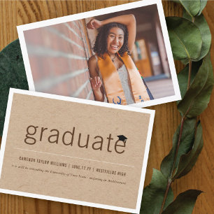 Faire-part Diplôme Brown de photo minimaliste Kraft