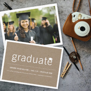 Faire-part Diplôme Brown de photo minimaliste Kraft