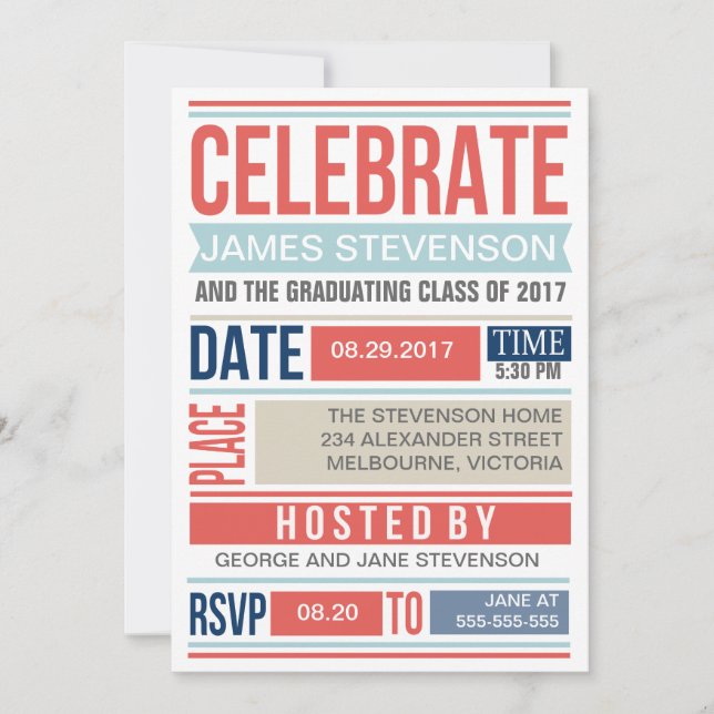 Faire-part Diplôme d'affiche moderne (Devant)