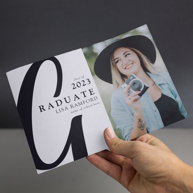 Faire-part Diplôme de photo minimal de script (Créateur téléchargé)