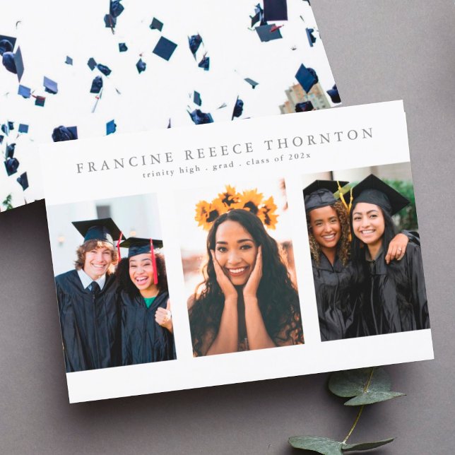 Faire-part Diplôme d'études secondaires multiphoto modifiable (Créateur téléchargé)