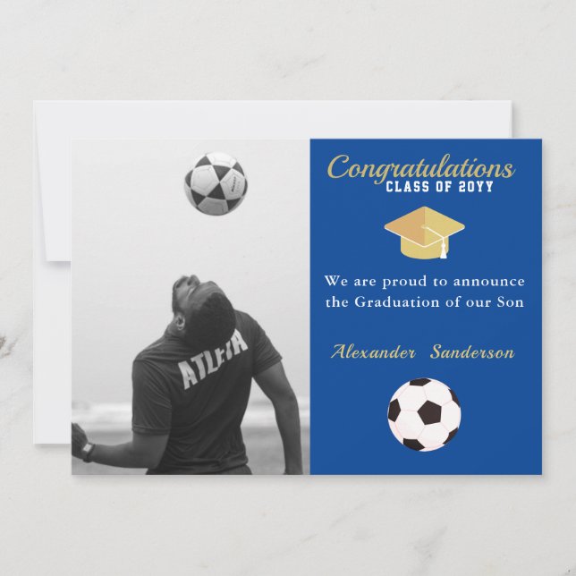 Faire-part Diplôme du joueur de football de football Photo An (Devant)
