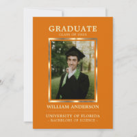 Diplômé Orange Gold Frame Classe de l'année | PHOT