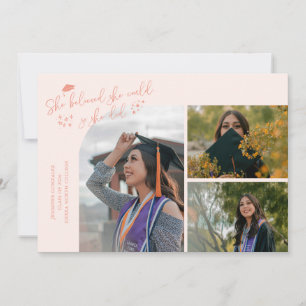 Faire-part Diplômé Pêche Elle Croit Multi Photo